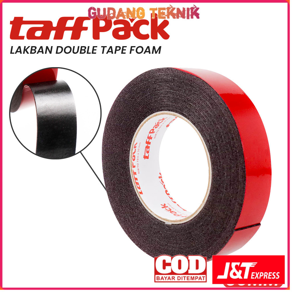 TaffPACK Lakban Double Tape Foam 10M 30 mm - Red - 7RHZ1HRE