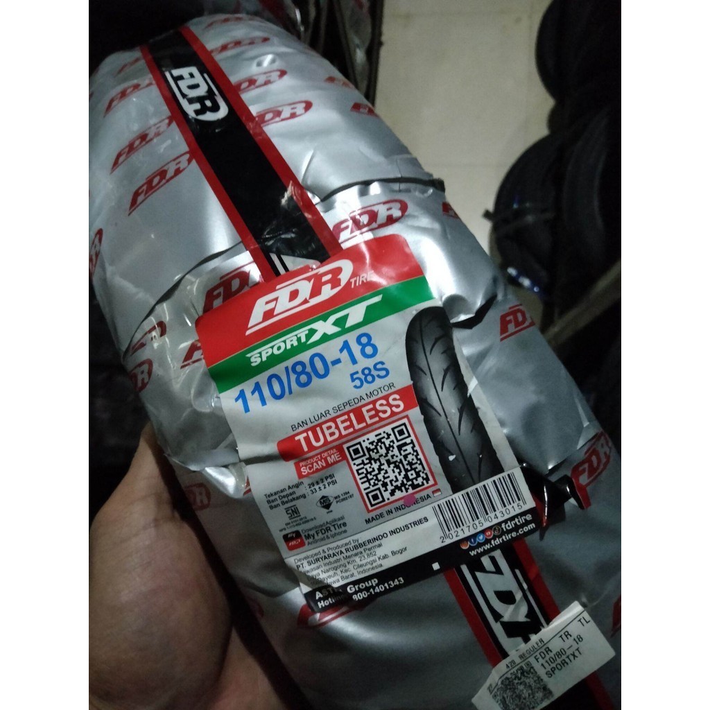 FDR 110/80-18 SPORT XT BAN LUAR FDR RING 18 TUBELESS TL BAN MOTOR SPORTXT 110 80 RING18 TUBLESS