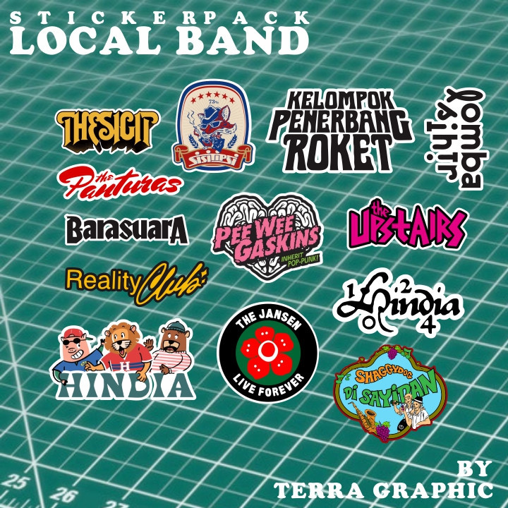 

Sticker Stiker Pack Local Lokal Band Vol. 1