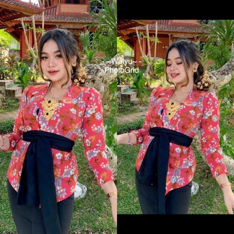 LURIK JAWA KEBAYA JADI DEWASA  / KEBAYA SIFON PRINT LENGAN LONCENG KERUT BALI