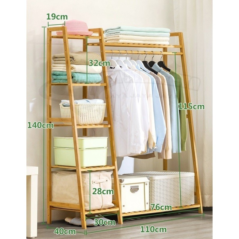 Muzy Rak Baju Celana Serbaguna Lemari Pakaian Praktis HSH202 - 110 Cm