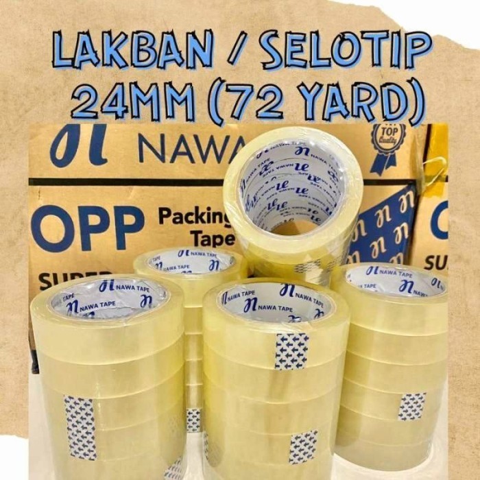 

Isolasi Nawa Tape Ukuran 24mm x 72 Yard kemasan 1 Dus