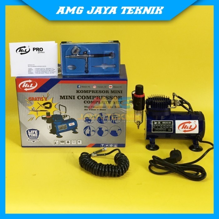 ALAT CAT / MINI KOMPRESOR / H&L AS18 / AIR FILTER + SELANG / AIR BRUSH