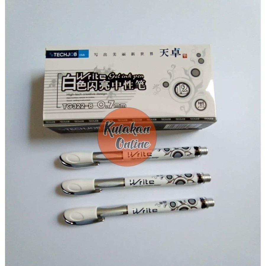 

PULPEN / BALLPOIN PEN GEL TECHJOB TG322-B 0.7mm (ISI 12 PCS / 1LUSIN)