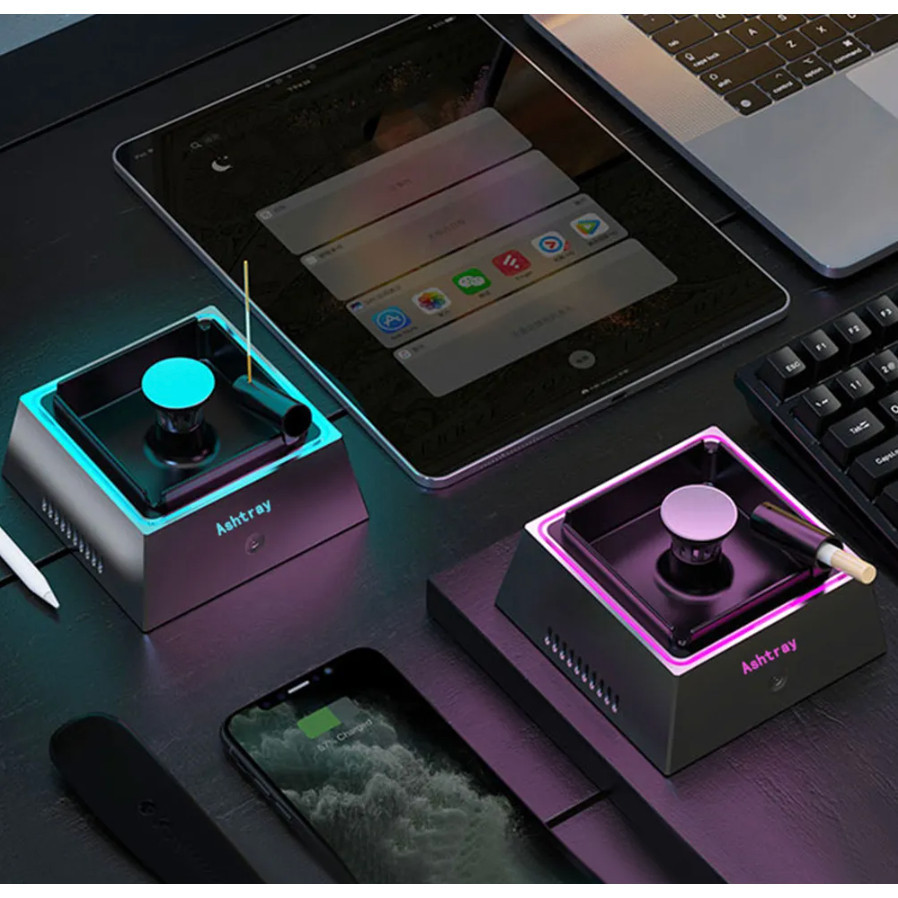 Air Purifer Asbak Multifungsi Turbo Pintar 2x Kecepatan dengan pembersih udara untuk menyaring asbak