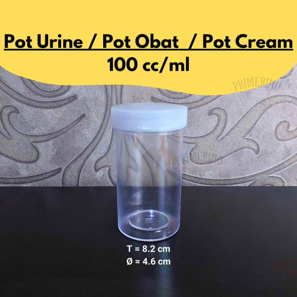 Pot Urine 100 cc-ml / Pot Cream / Container Obat / Botol Plastik / Cup Slime