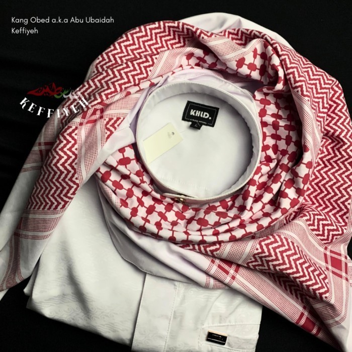Sorban Keffiyeh Palestina Hitam Merah - Hitam