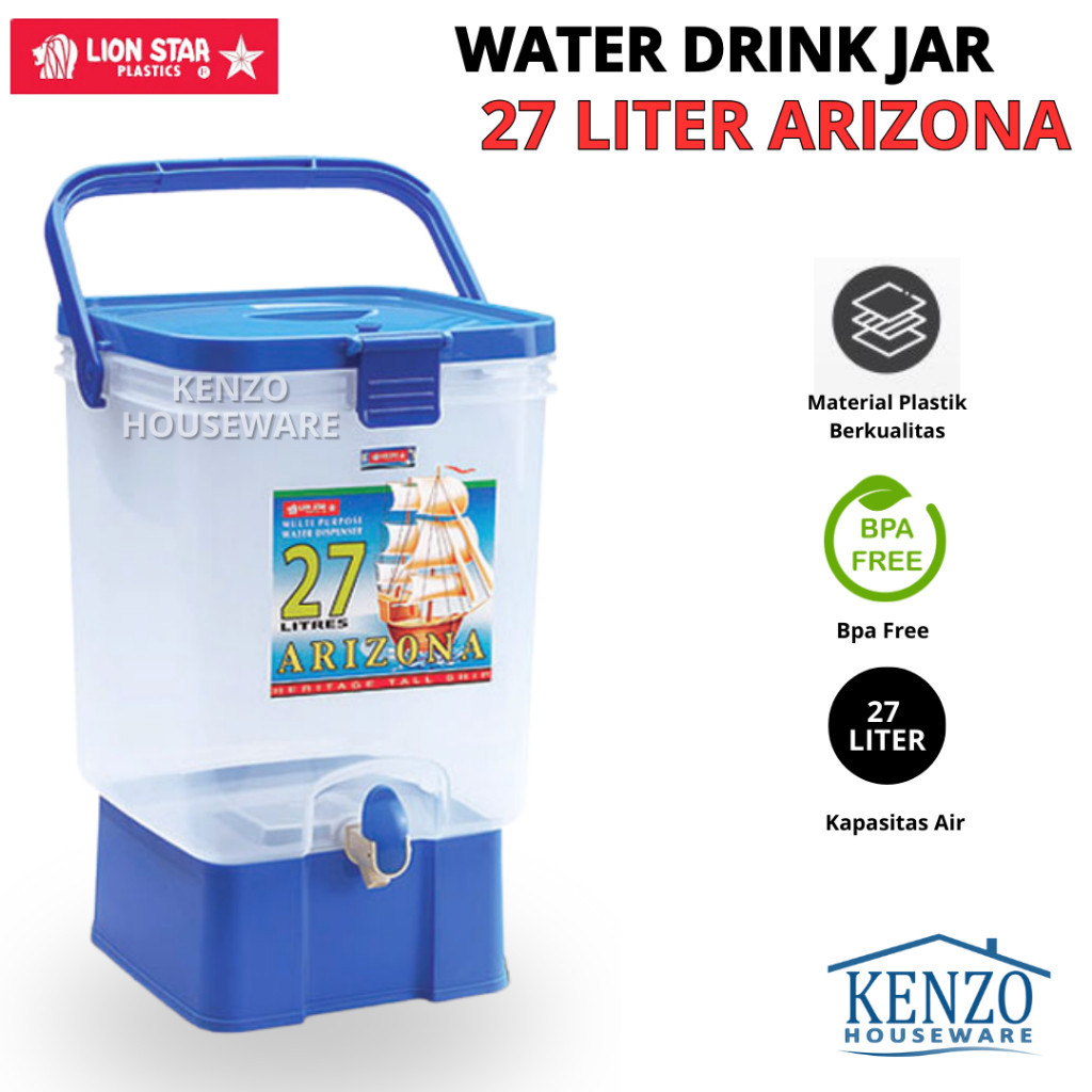 PROMO LION STAR DRINK JAR 27 LITER ARIZONA WATER DISPENSER + KRAN TEMPAT ES