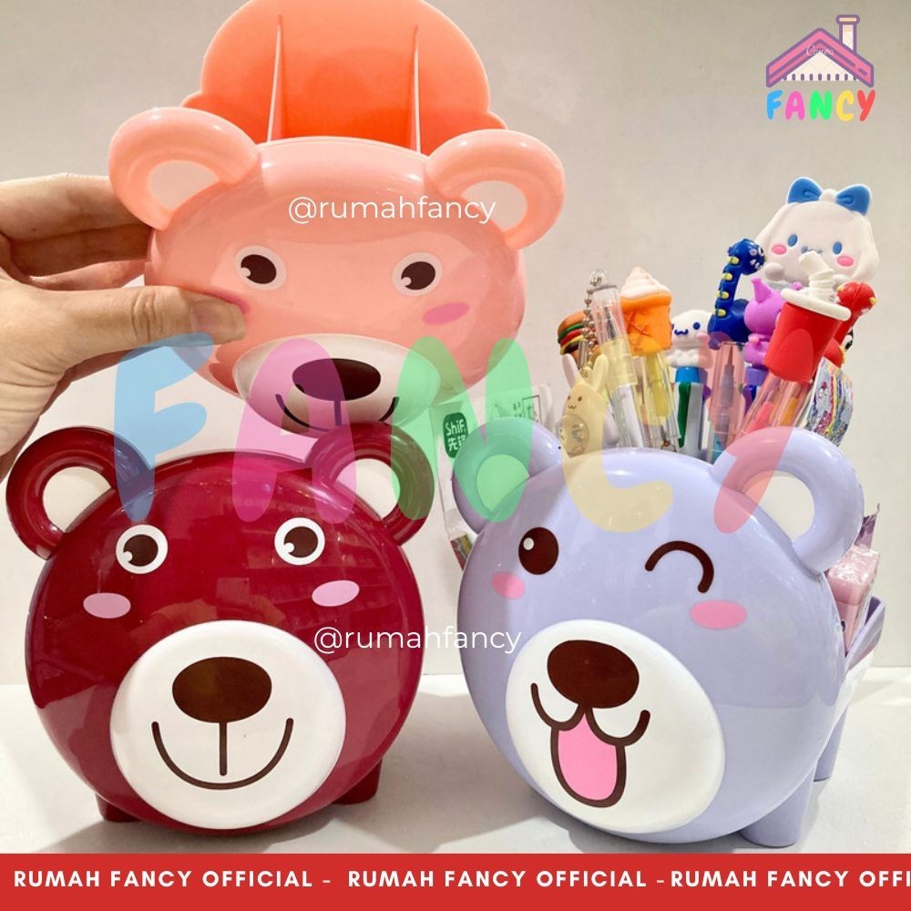 

[FREE BUBBLE WRAP+DUS] Pen Stand Microtop Desk Set Sationery Holder Plastik Bentuk BEAR G825