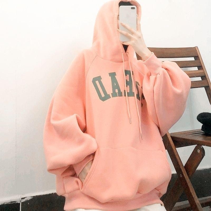 Hoodie STEAD Jumbo Big Size Jaket Fleece Korean Style Wanita Pria  Ulzzang Style Oversize S M L XL 2