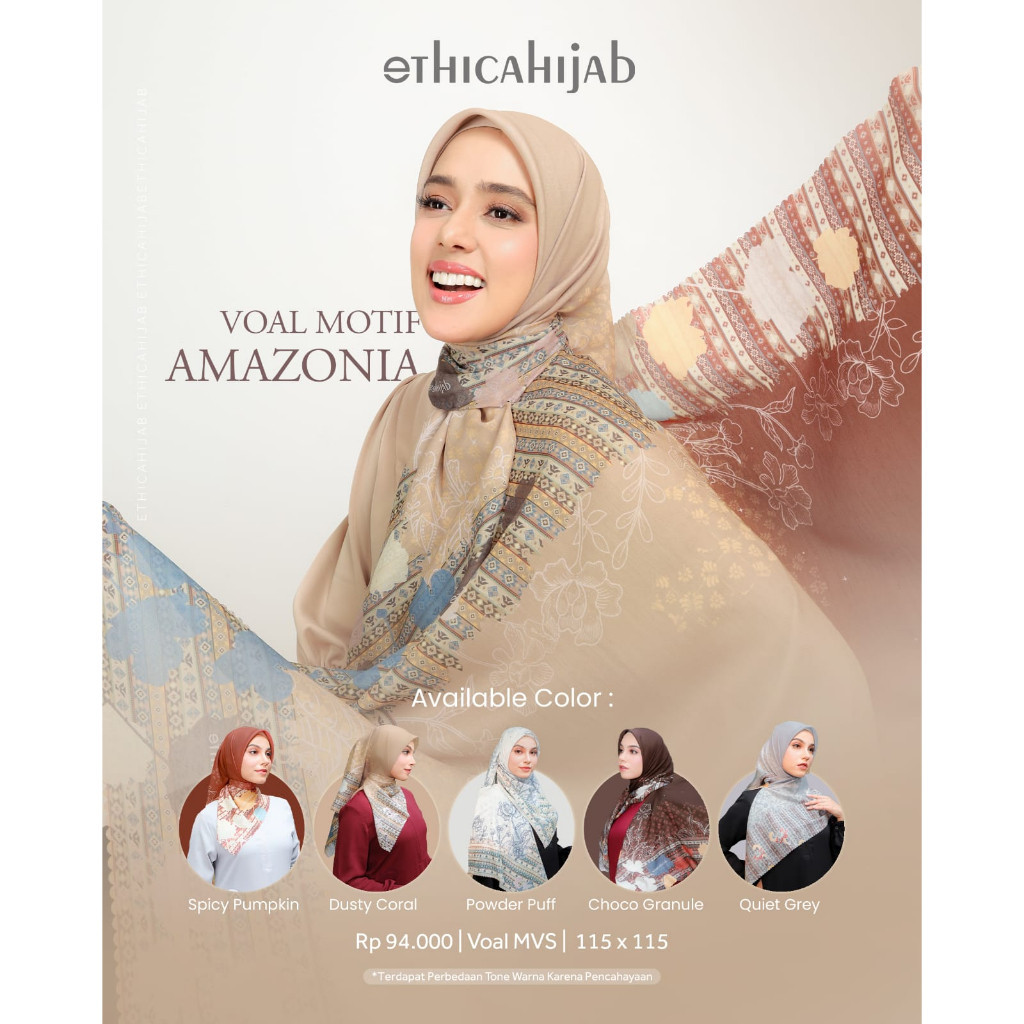 Ethica Hijab Voal Motif Amazonia Hijab Segi Empat