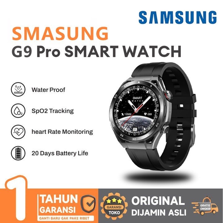 Original Samsung SmartWatch G9 PRO 1.53"HD Round Full Touch Screen Bluetooth Call GPS Waterproof Android IOS Watch Jam Tangan Pintar Asli Pria And Wanita Digital Anti Air Watch