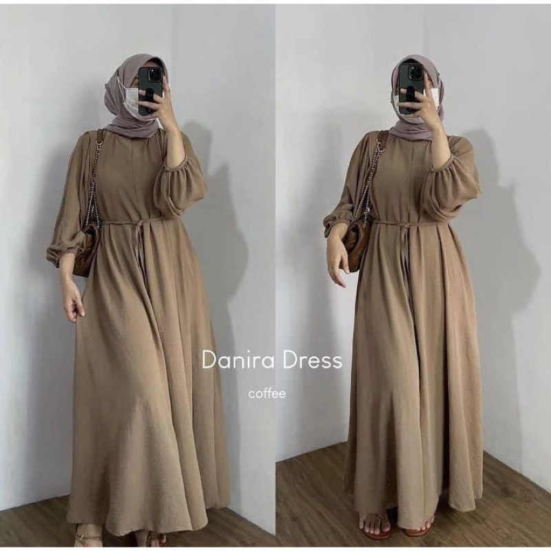 DANIRA DRESS GAMIS TERBARU/GAMIS FREE BELT/GAMIS LEBARAN TERLARIS/GAMIS LEBARAN TREND/GAMIS CRINKEL 