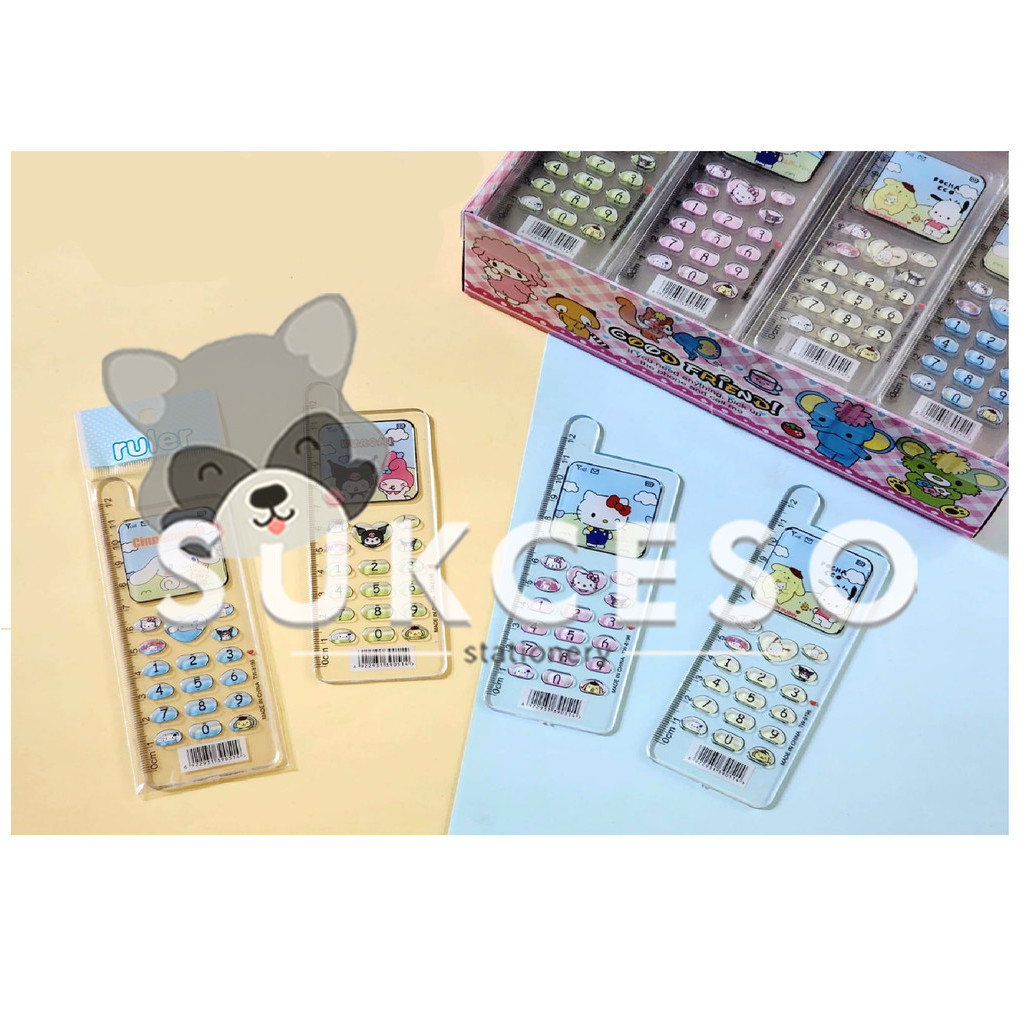 

Fancy Penggaris TW-8198 Sanrio Ruler Bentuk Handphone Mini Garisan 12 cm