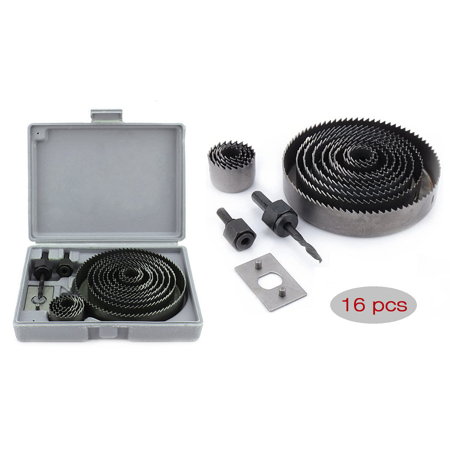 Hole Saw Kit Set 16pcs 16 pcs HoleSaw Kit Hole Saw Kit Set 16 pcs Mata Bor Pelubang Kayu / Hole Saw 
