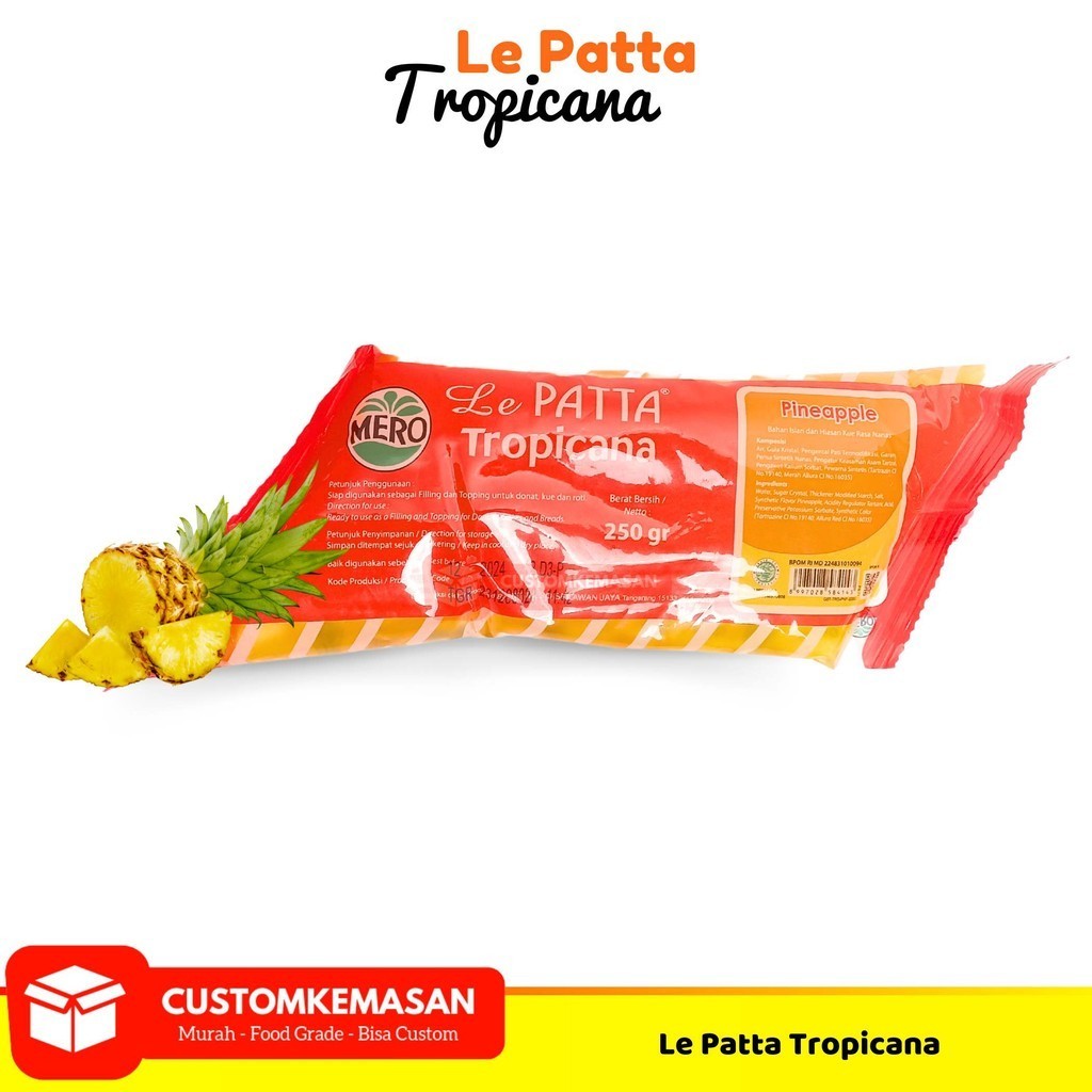 

Le Patta Tropicana Pineapple 250g / Selai Nanas / Selai Isian Roti / Selai Le Patta Tropicana / Lepatta / Selai Buah / Le Patta Pineapple