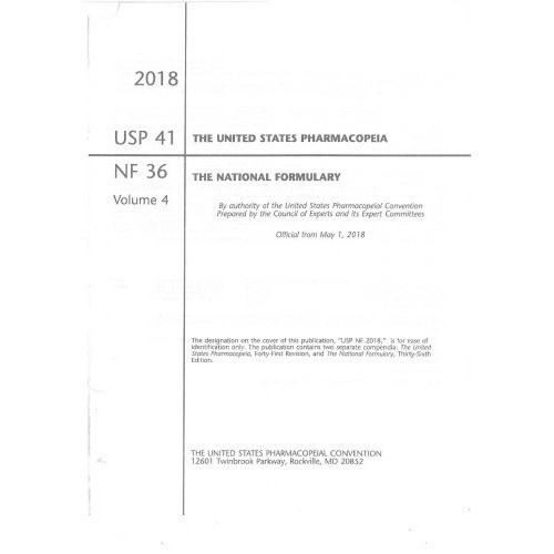 

U.S. Pharmacopeia National Formulary 2018: USP 41 NF 36 Volume 4, A-B