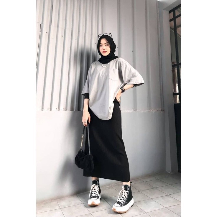 Rok Span Panjang | Rok Span Hitam| Rok Kerja Span Panjang Premium