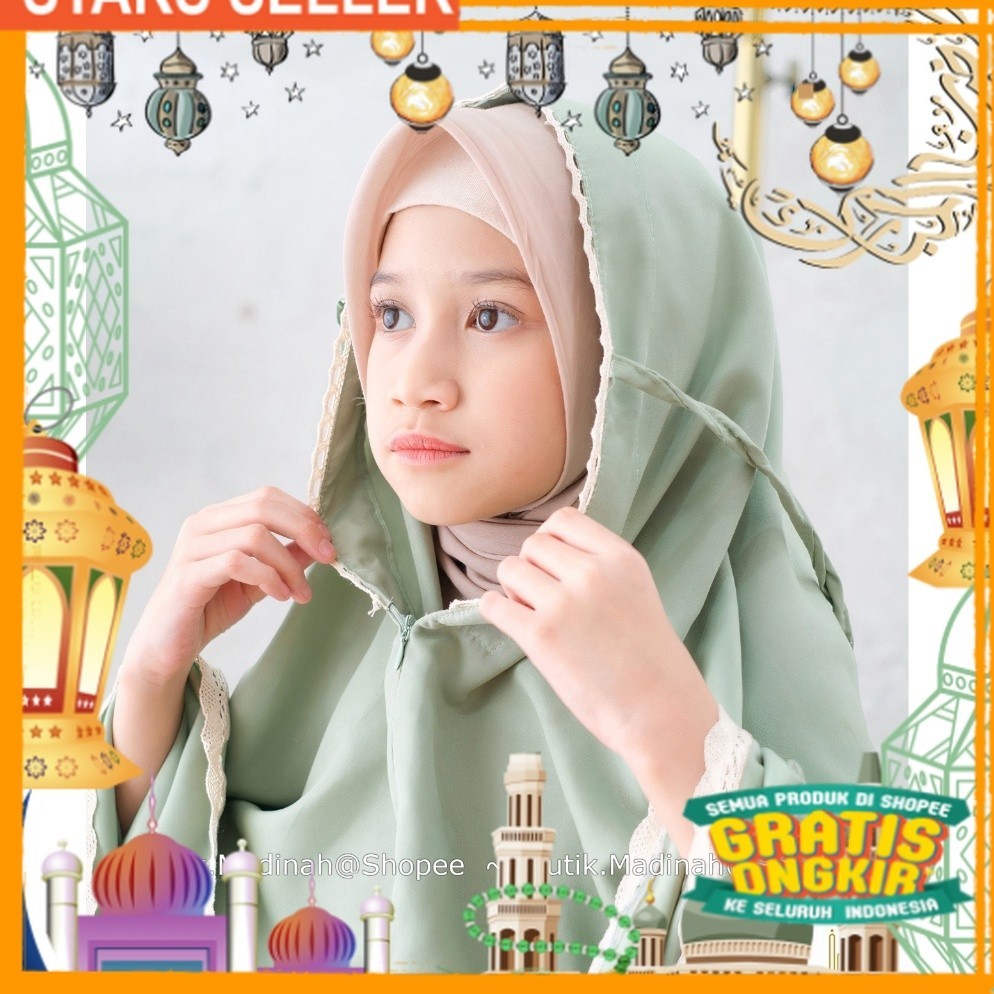 Stok terbaru BUTIK.MADINAH MUKENA ANAK AZZURA TRAVELING 2 IN 1 FATIMAH KATUN FREE TAS SAJADAH AMPLOP