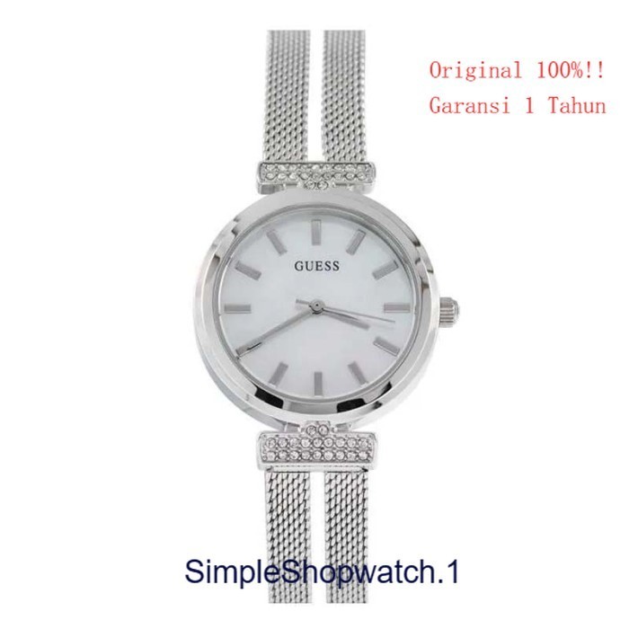 Origonal 100% GUESS GW0471L1 ARRAY Jam Tangan Wanita  Silver Mesh Garansi Resmi 1 Tahun