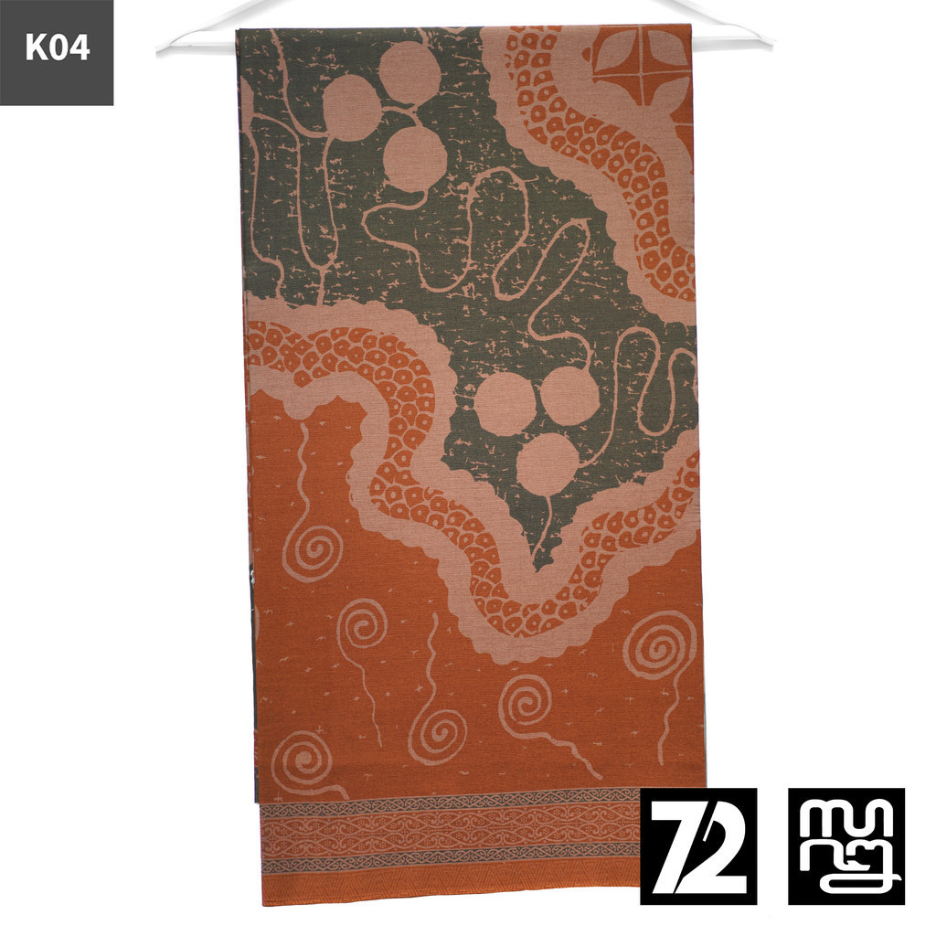 KAIN BATIK KATUN Premium  Motif Abstrak Naga Alam Warna Orange Hijau 724690 Cap 72 Jarik Jarit Sampi