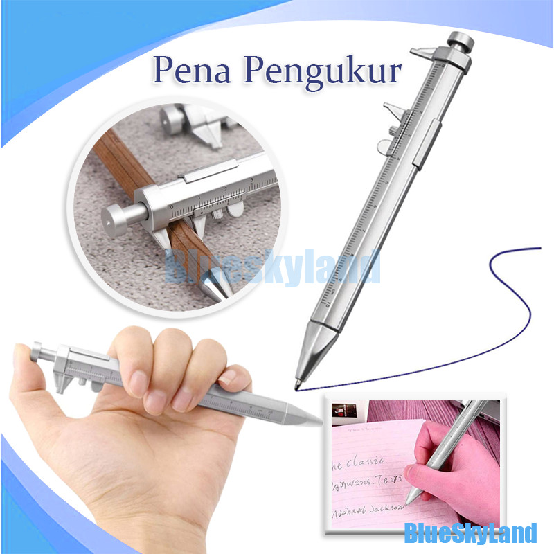 

Pena Pengukur / Pulpen Jangka Sorong Pena Sigmat Vernier Caliper Pen Tulis Mistar Ukur / Pen Ukur Sigmat Ballpoint Multifungsi Measuring Tool Scale Ruler