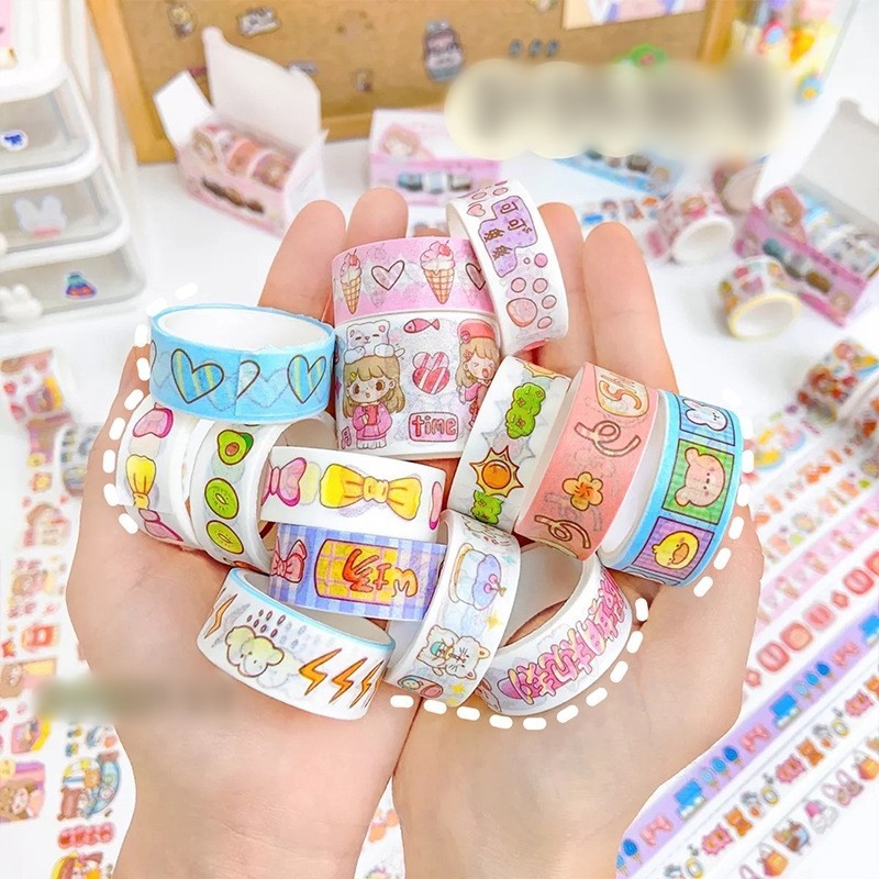 

Roll Masking Tape Set 1-4 Pcs Essential Collection Selotip Bahan Kertas Washi Tape DIY Scrapbook Journal Kotak - GG0291