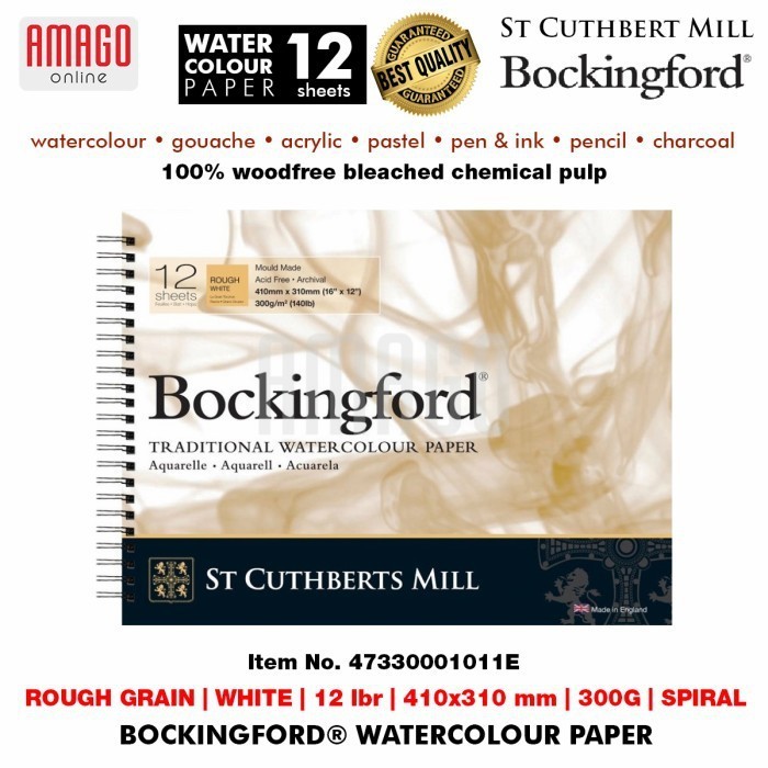 

BOCKINGFORD Watercolour Paper Rough Grain - Spiral - 12 lbr - 410x310mm - 300g