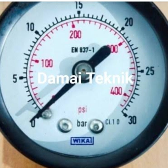 WIKA D 2,5" 2,5 bar/psi, drat 1/4"NPT Kuningan Payung (Body Besi)