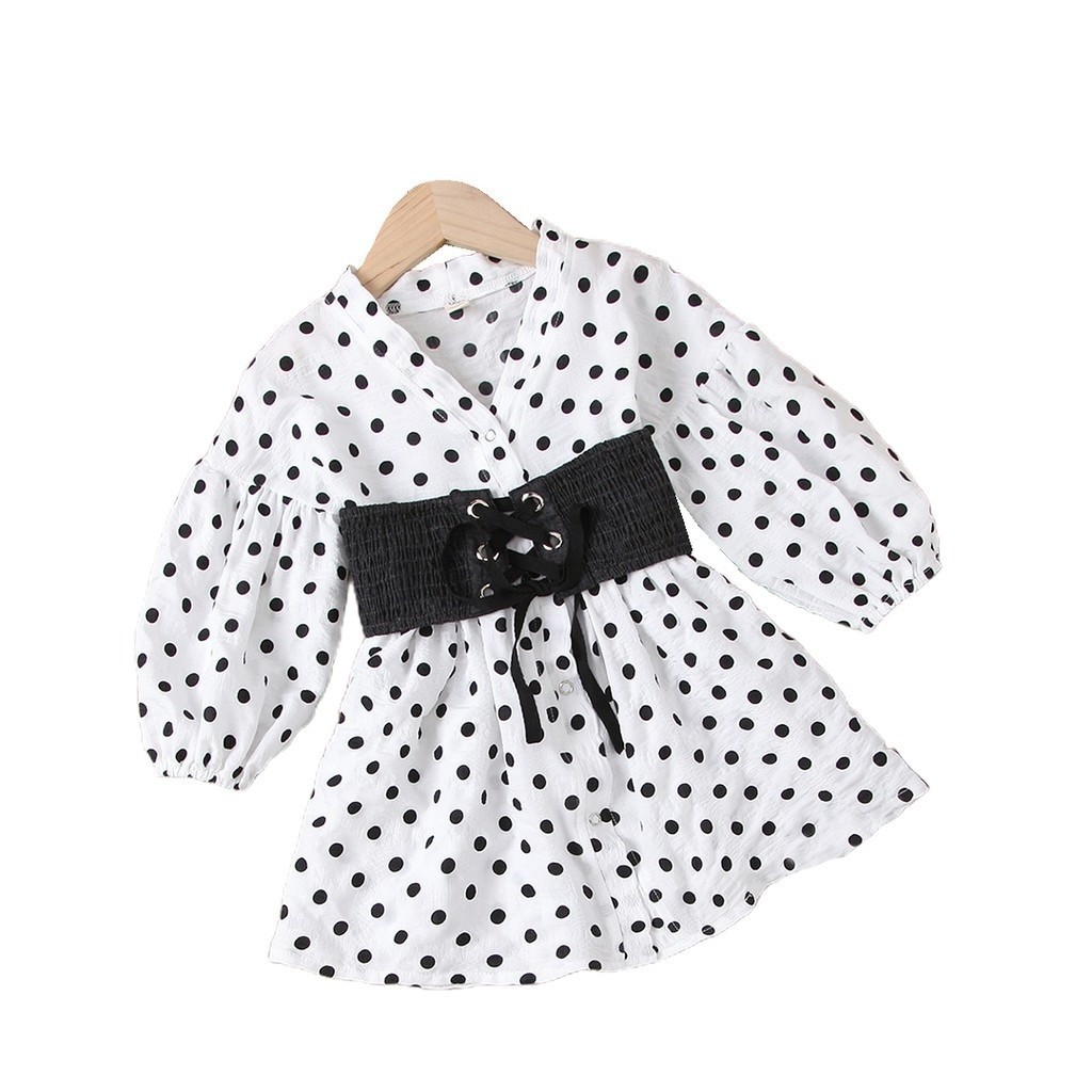 Sunstar29 - Setelan Dres Anak Wanita Lengan Panjang Putih Umur 1 2 3 4 5 6 Tahun Stylish Korea One S
