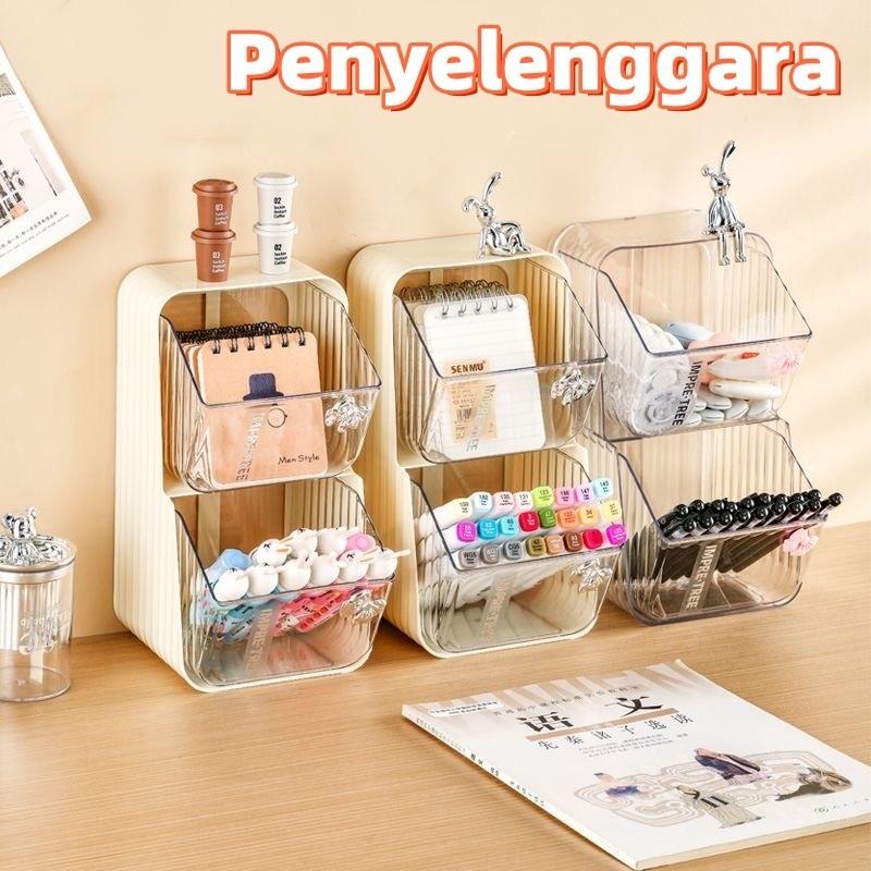 Kotak Penyimpanan Desktop Laci Kecil Laci Penyimpanan Kotak Penyimpanan Kantong Teh Kantor Alat Tuli