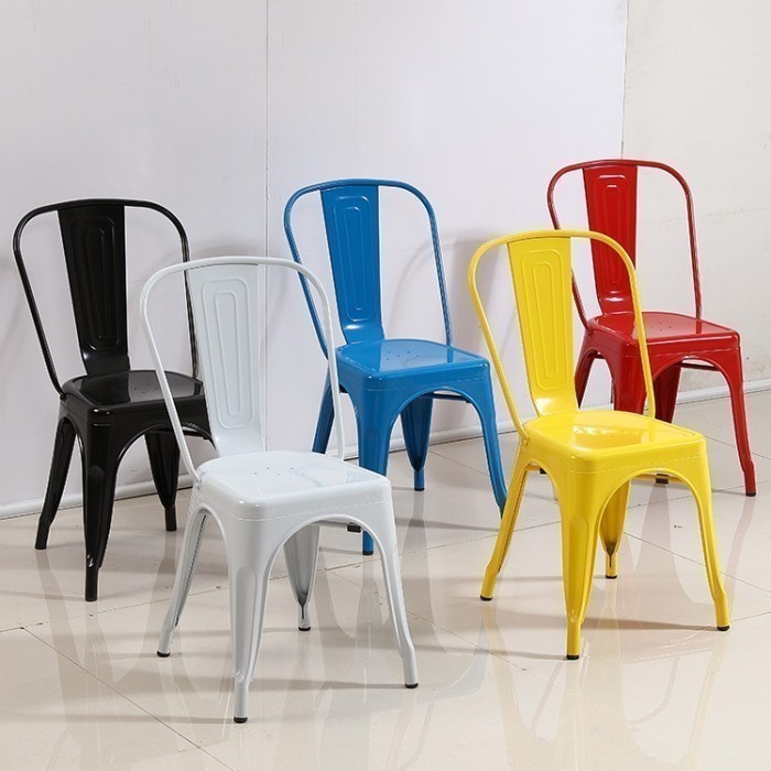 Furnibest Kursi Tolix Kursi Cafe Besi Kursi Makan - 1022 Putih