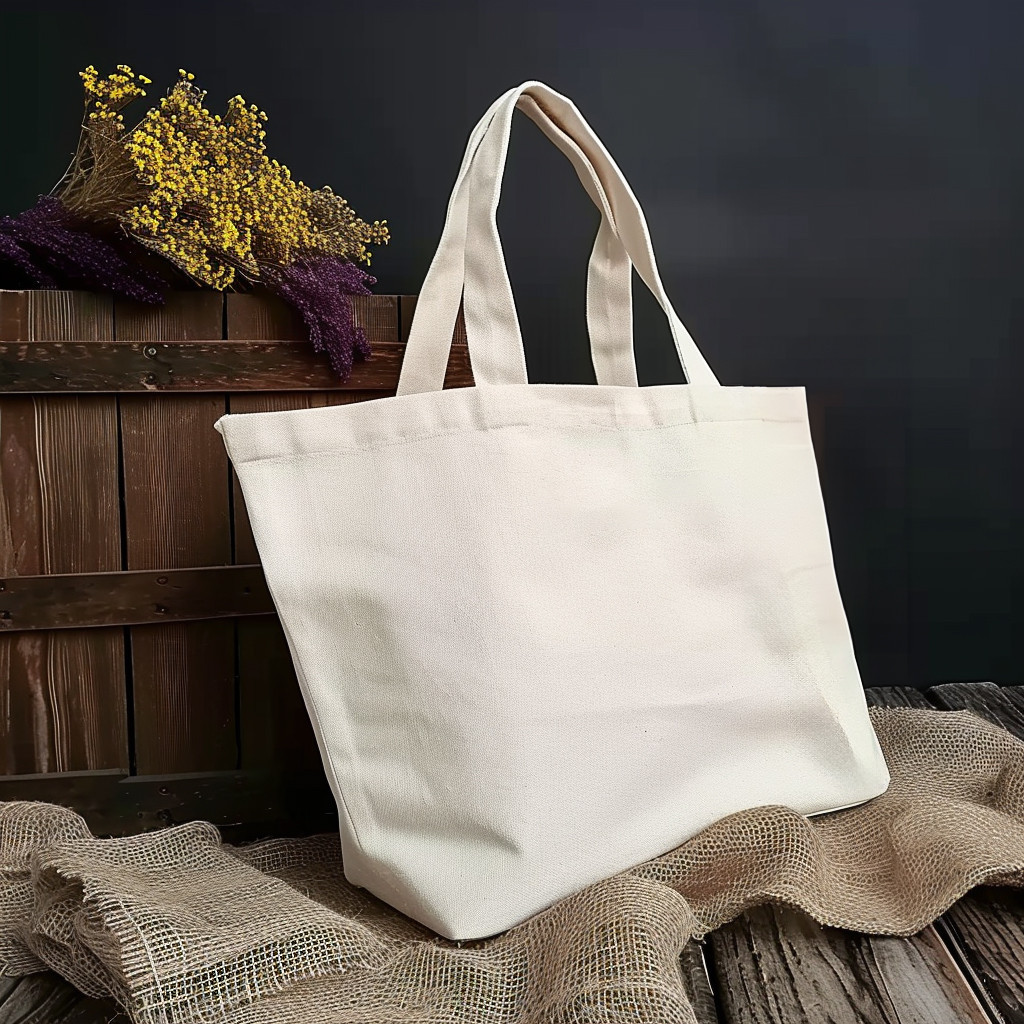 

Tas jinjing katun 10oz tas belanja dapat digunakan kembali kanvas pantai kustom polos tas belanja hadiah dengan logo