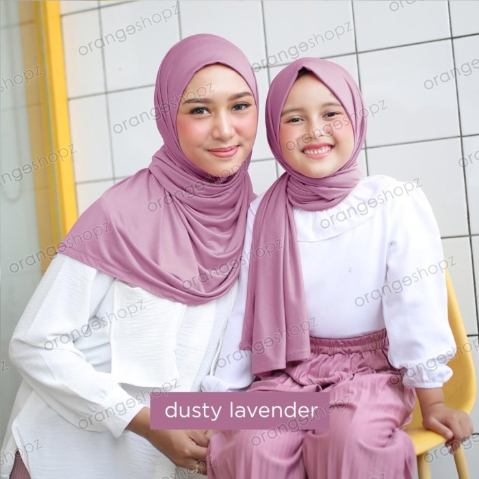 Pashmina Instan Jersey  Couple Ibu dan Anak Lebanon - COUPLE Lavender