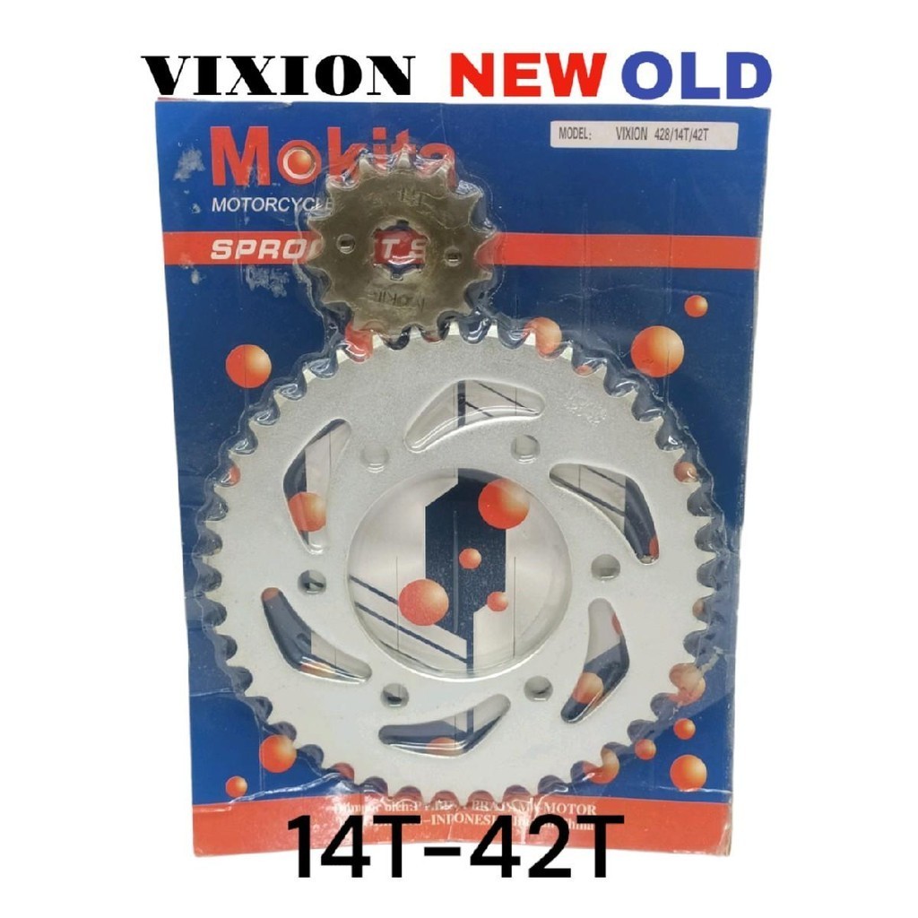 GEAR SET VIXION 42-14 VIXION NEW GEAR DEPAN BELAKANG