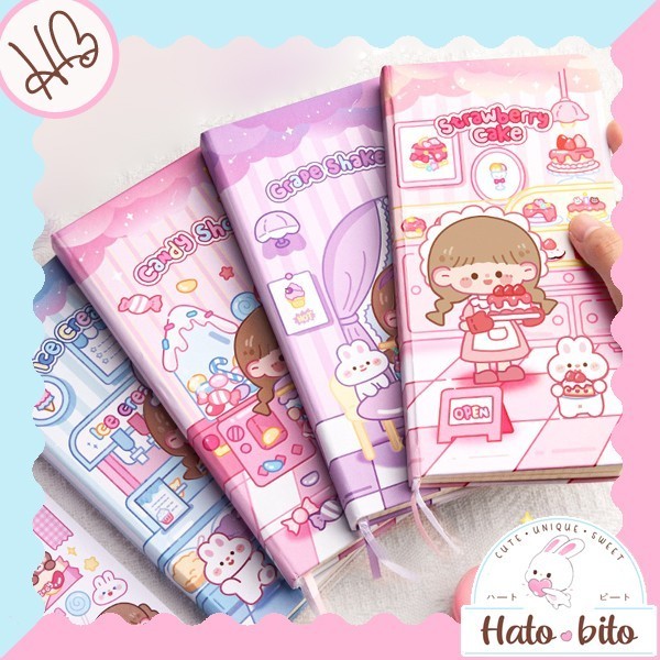 

Buku notebook dessert girl grid book journaling lucu cute HB1460 - ICE CREAM