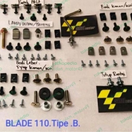 baut scrup full body motor blade  lama 110cc komplite