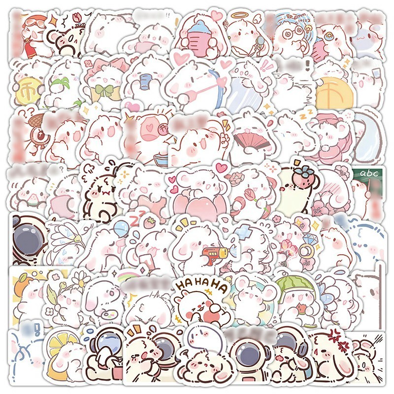 

COD❤️Stiker Lucu Kartun Kelinci Merah Muda Stiker Buku Besar Stiker Telepon Dekorasi Laptop Telepon-cl