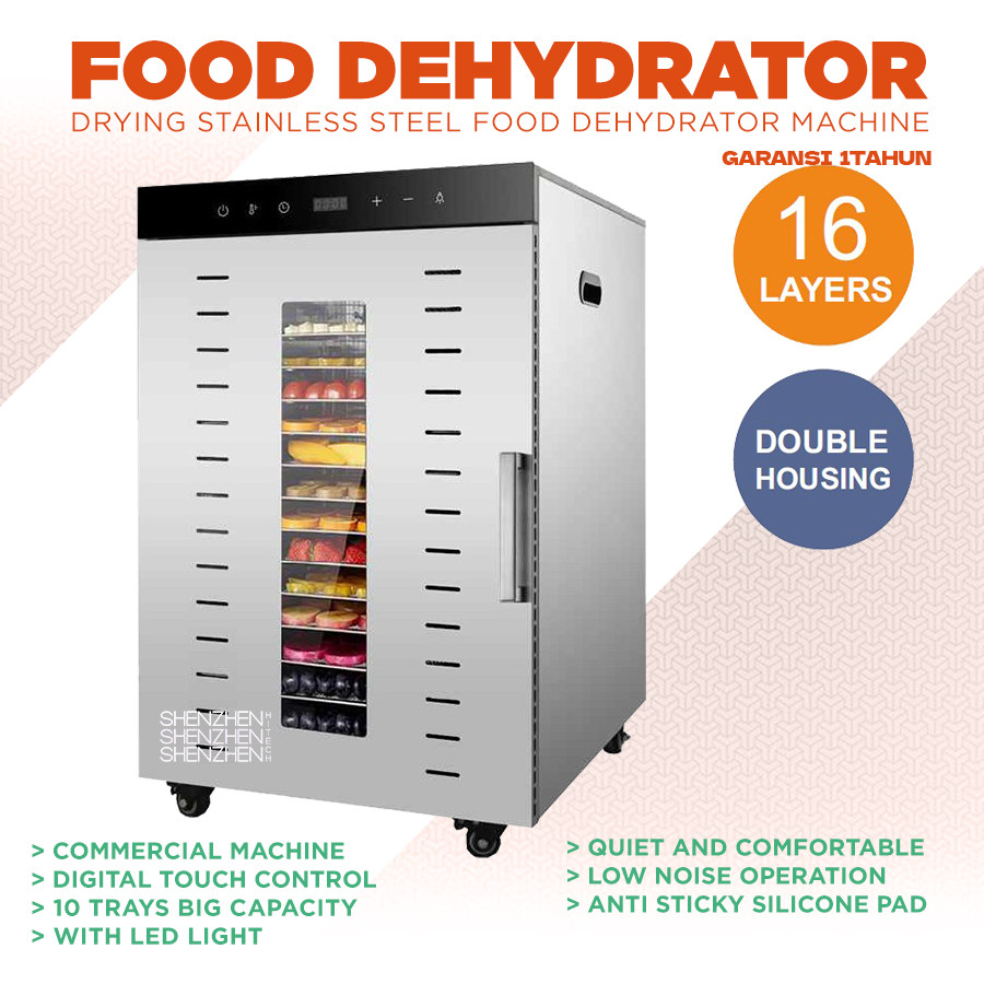 PAPALOLO Drying Stainless Steel Food Dehydrator Machine 16 Trays (oven)