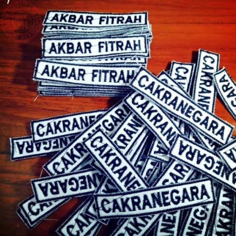 

Bordir bordir nama,bet nama, nametag,papan nama sis Terbaru Bordir Nama Bordir Nama Custom Nama dada bordir bordir