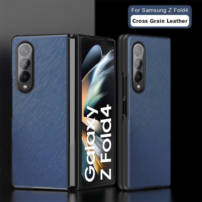 Case Lipat Samsung Galaxy Z Fold 4 Leather Patern Hardcase Cover Fold4