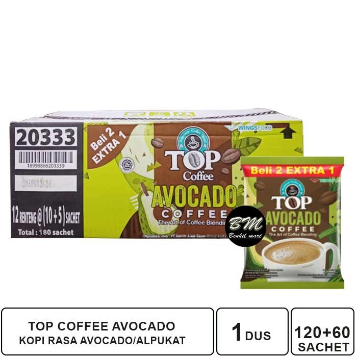 

1 DUS ISI 120 + 60 SACHET KOPI TOP AVOCADO