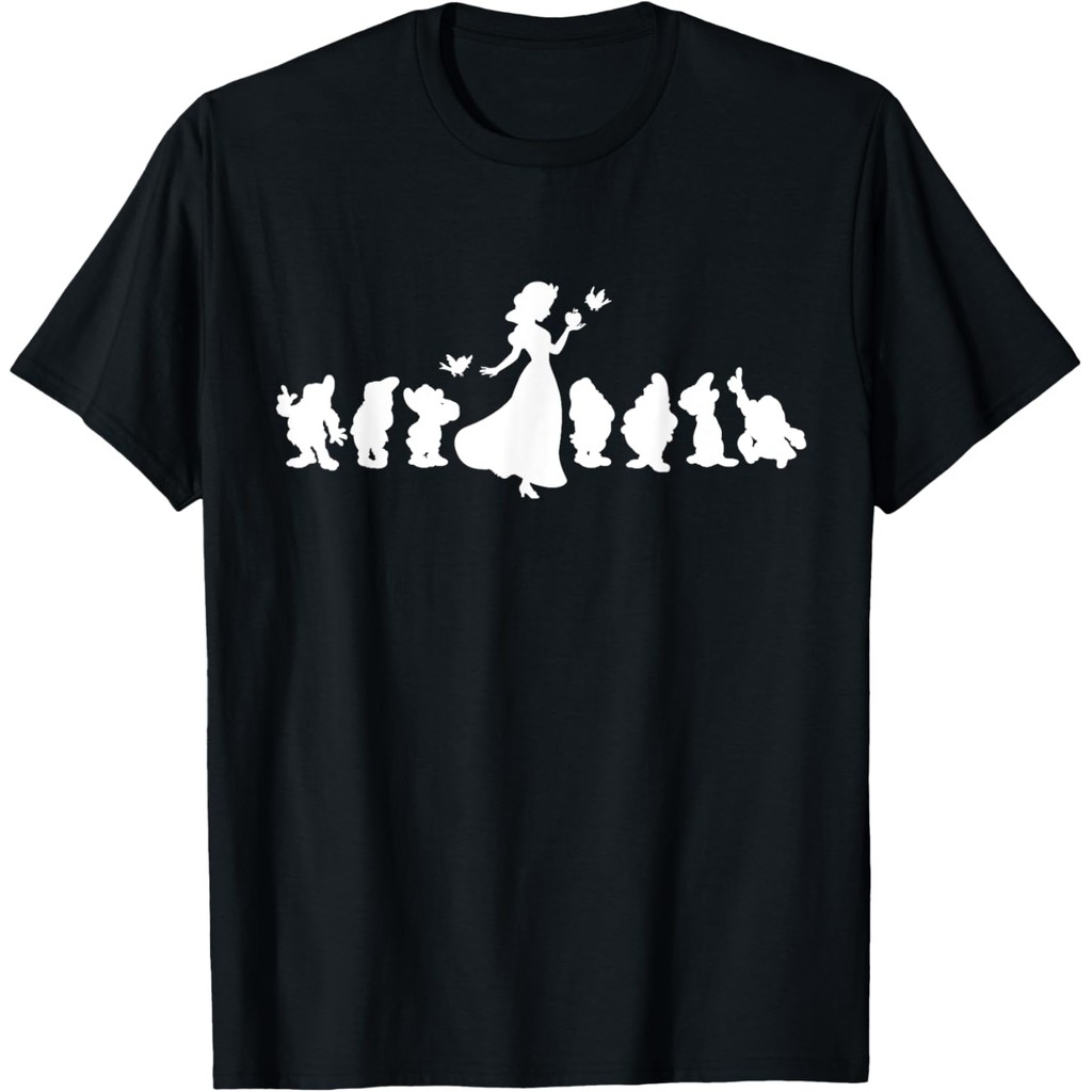 Baju Kaos Dewasa Disney Snow White and The Seven Dwarfs White Silhouette T-Shirt