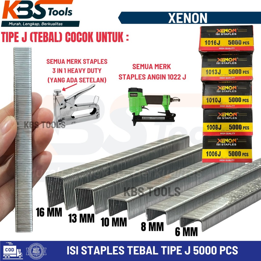 

Mata Staples Tembak murah Xenon Isi Refill Staples Tembak Tipe J Heavy Duty (5000 Pcs)
