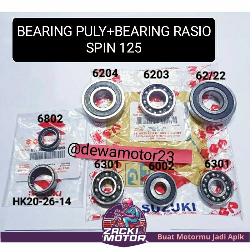 bearing rasio set spin 125+bearing puly plus bearing klaher bak blok cvt spin