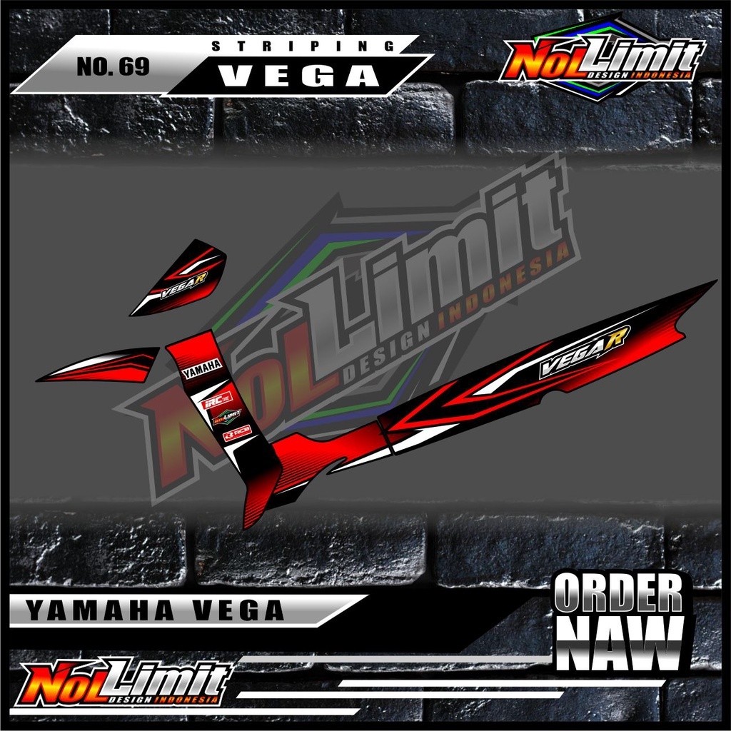 Striping Vega R LAMA - Sticker Striping Variasi List Motor Vega R LAMA Motif Terlaris
