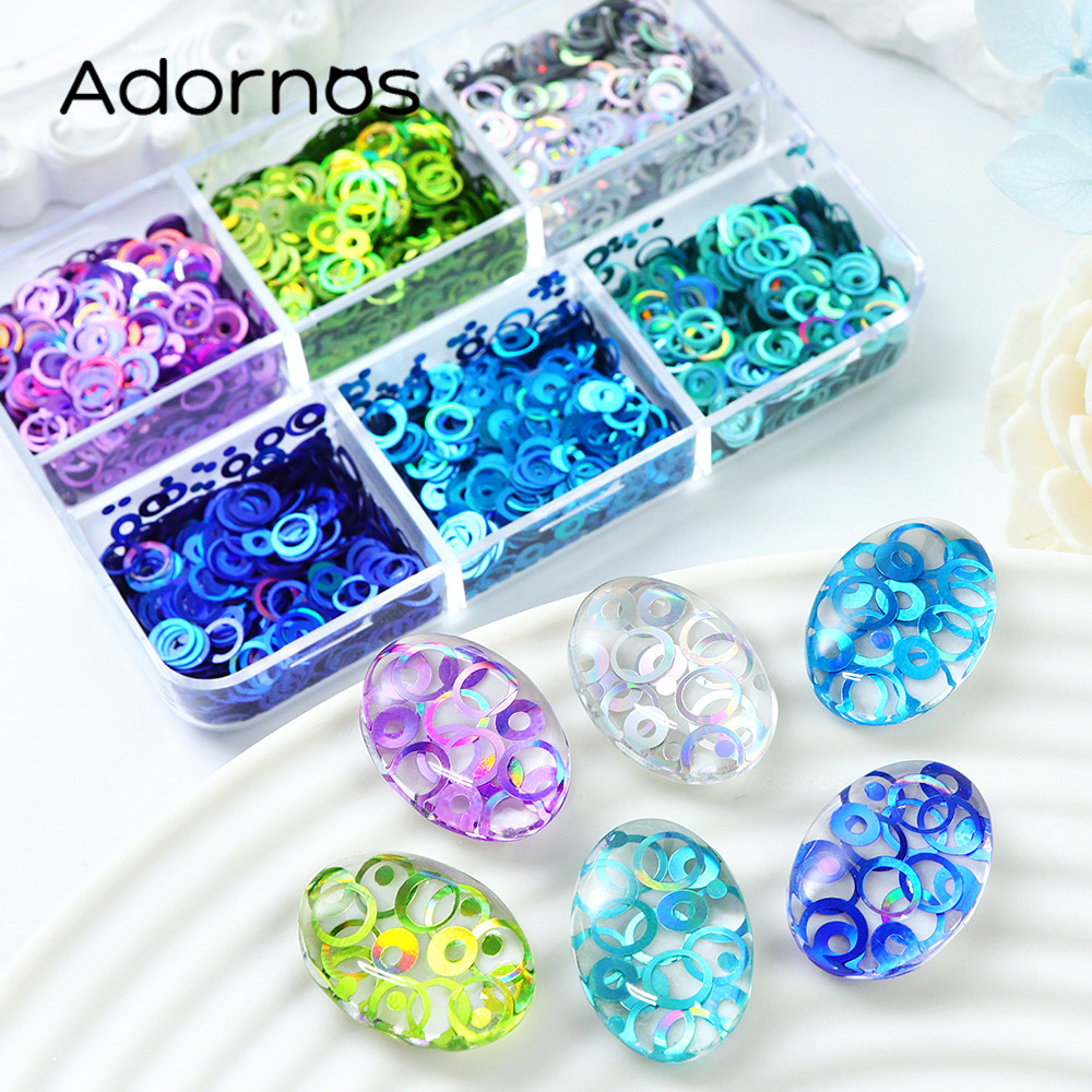 

Holographic Bubble Glitter For Epoxy Resin Filling Hollow Circle Resin Sequins Pigment Ring Flakes Resin Molds Filler DIY Crafts