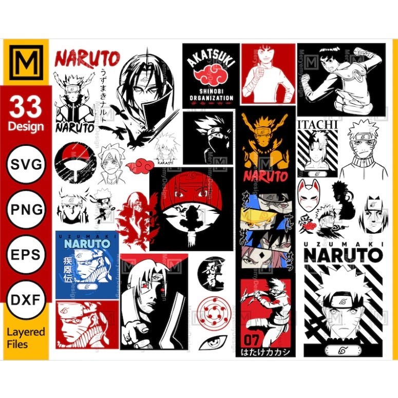 50+ Desain Kaos Anime Naruto (Format Vector)