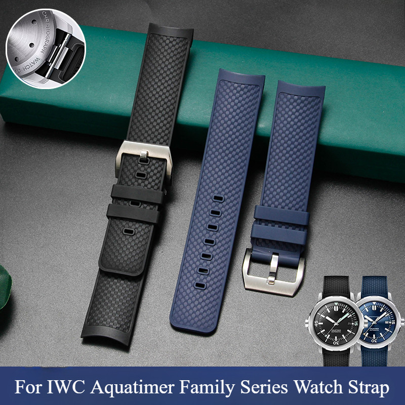 For IWC Aquatimer Family Series IW328802 IW376806 Elastic Waterproof Sweatproof Quick Detachable Flu