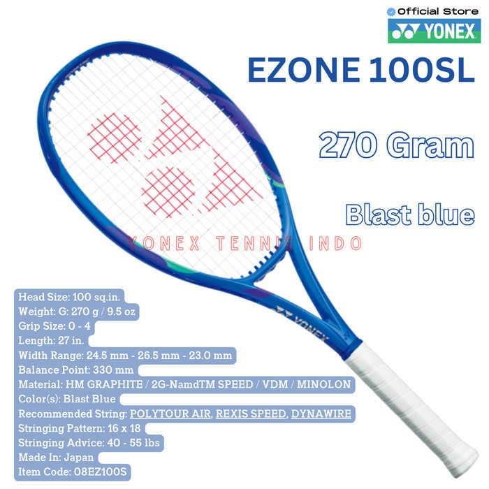 Yonex EZONE 100SL 270g Blast blue - racket tennis